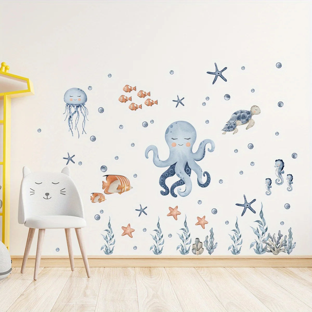 Cartoon Octopus Marine Wall Decal for Kids-HomeDecorDecals_com