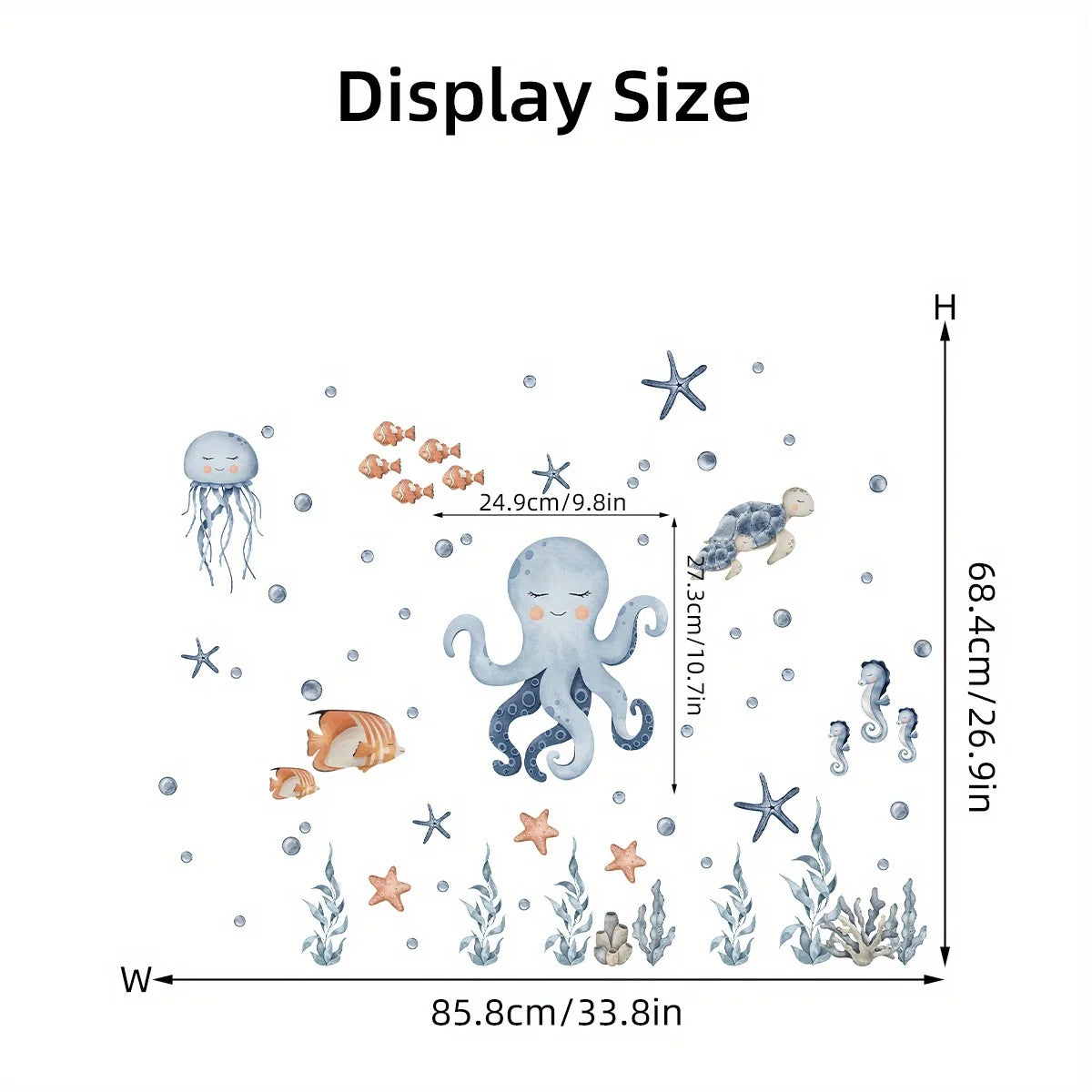 Cartoon Octopus Marine Wall Decal for Kids-HomeDecorDecals_com