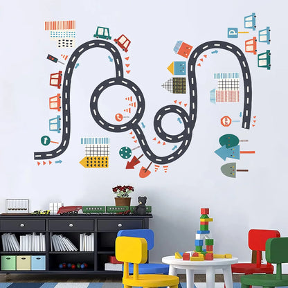 Cartoon Traffic Cars Wall Decals for Kids-HomeDecorDecals_com