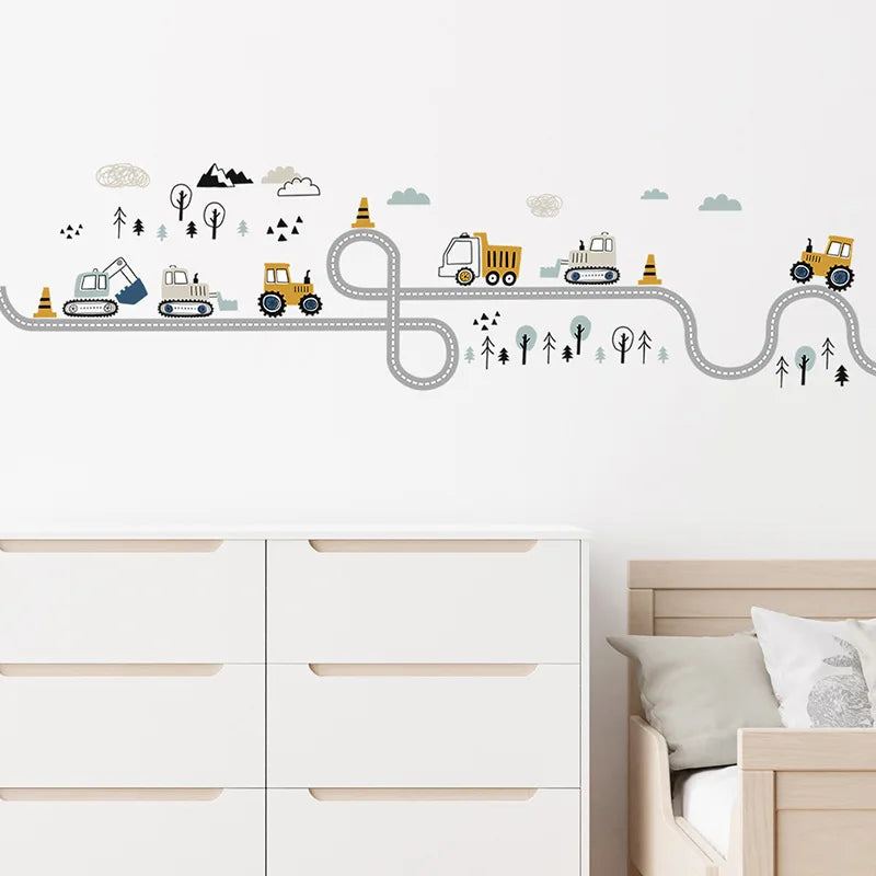 Cartoon Traffic Cars Wall Decals for Kids-HomeDecorDecals_com