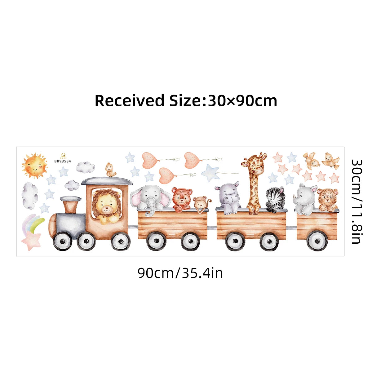 Cartoon Train Animal Wall Decal for Kids-HomeDecorDecals_com