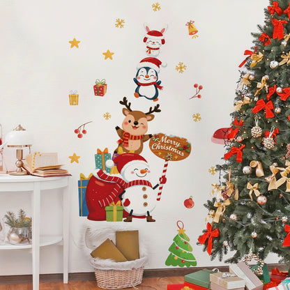 Cartoon Animal Christmas Wall Decal | Home Decor design details by HomeDecorDecals.