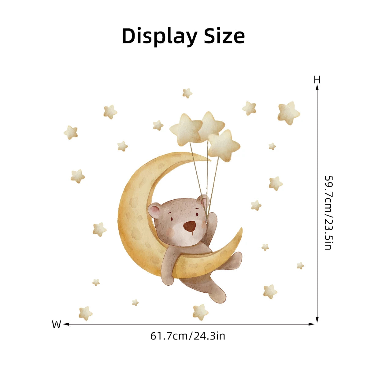 Cartoon Animals & Stars Theme Wall Decal | Kids Room Decor removable peel and stick wall decal by HomeDecorDecals.