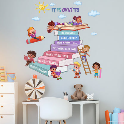 Cartoon Kids Daily Motivational Text Wall Decal | Kids Room Decor by HomeDecorDecals.