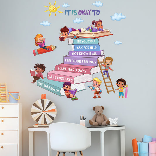 Cartoon Kids Daily Motivational Text Wall Decal | Kids Room Decor by HomeDecorDecals.