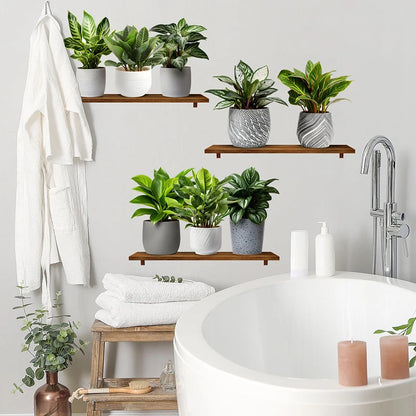 Close-up view of Green Plants Potted 3D Wall Decal | Home Decor by HomeDecorDecals.
