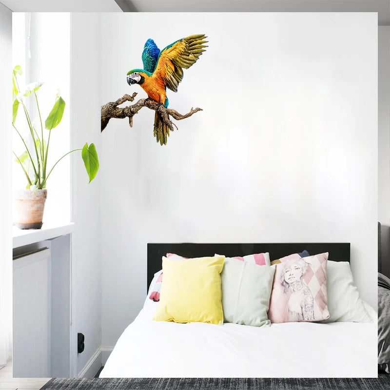Close-up view of Hand Painted Birds Wall Decal | Home Decor by HomeDecorDecals.