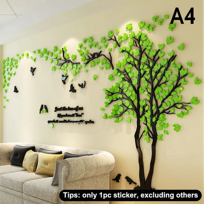 Closeup view of Acrylic Tree Decal | Home Decor by HomeDecorDecals.