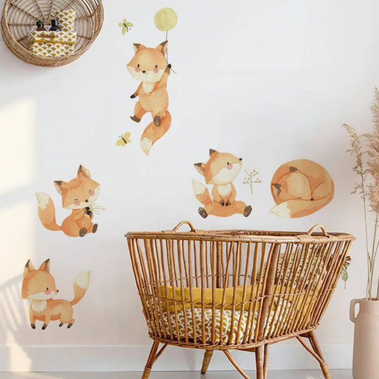 Cute Cartoon Fox and Balloon Wall Decal | Kids Room Decor by HomeDecorDecals.