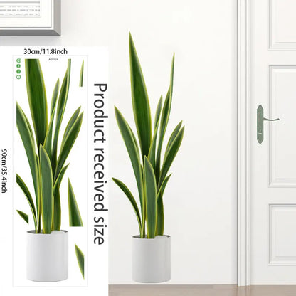 Decorative plant wall decal with measurements | Home Decor design details by HomeDecorDecals.