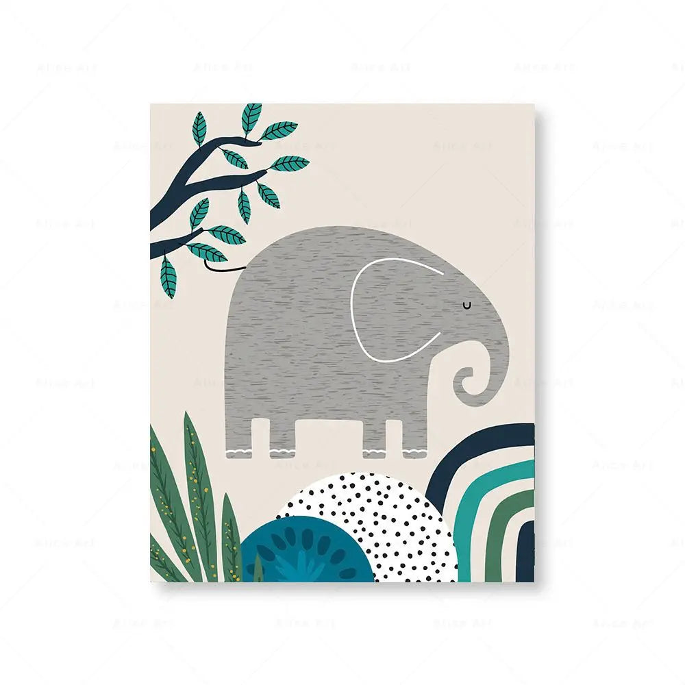Detailed look at Boho Animals Canvas Poster Wall Art | Home Decor by HomeDecorDecals.