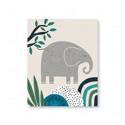 Detailed look at Boho Animals Canvas Poster Wall Art | Home Decor by HomeDecorDecals.