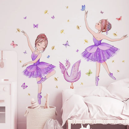 Detailed look at Flowers Butterfly and Girl Wall Decal | Kids Room Decor by HomeDecorDecals.