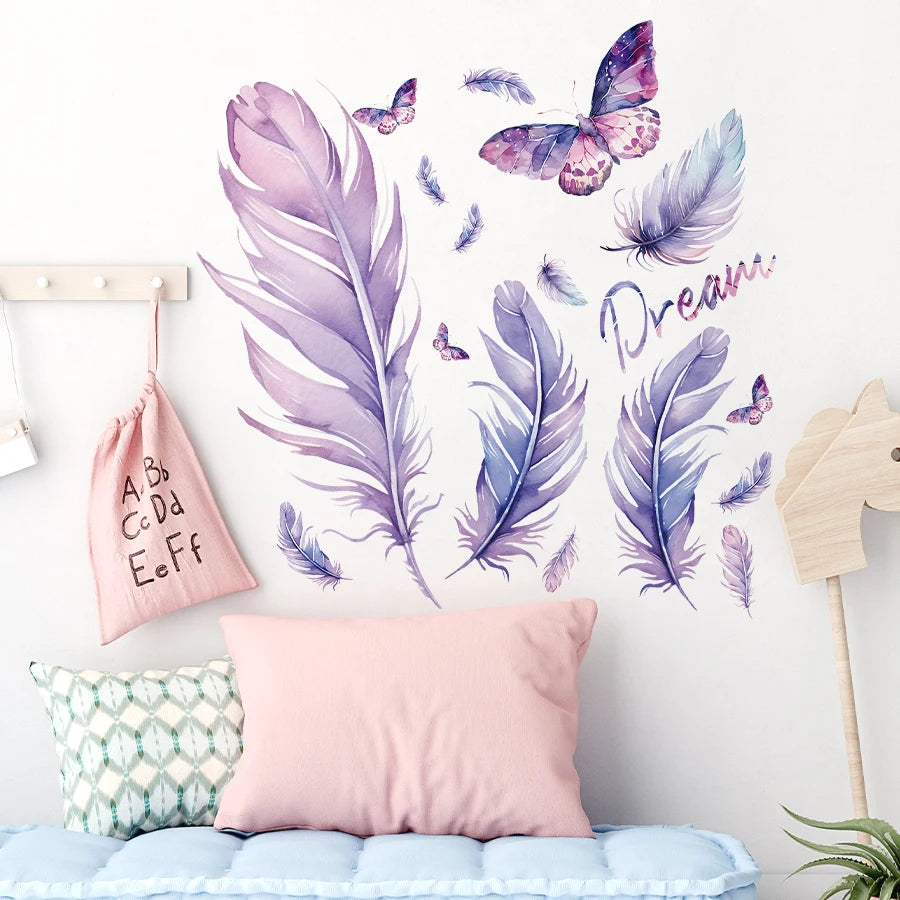 Dream Pursuer Purple Butterfly Wall Decal | Home Decor removable peel and stick wall decal by HomeDecorDecals.