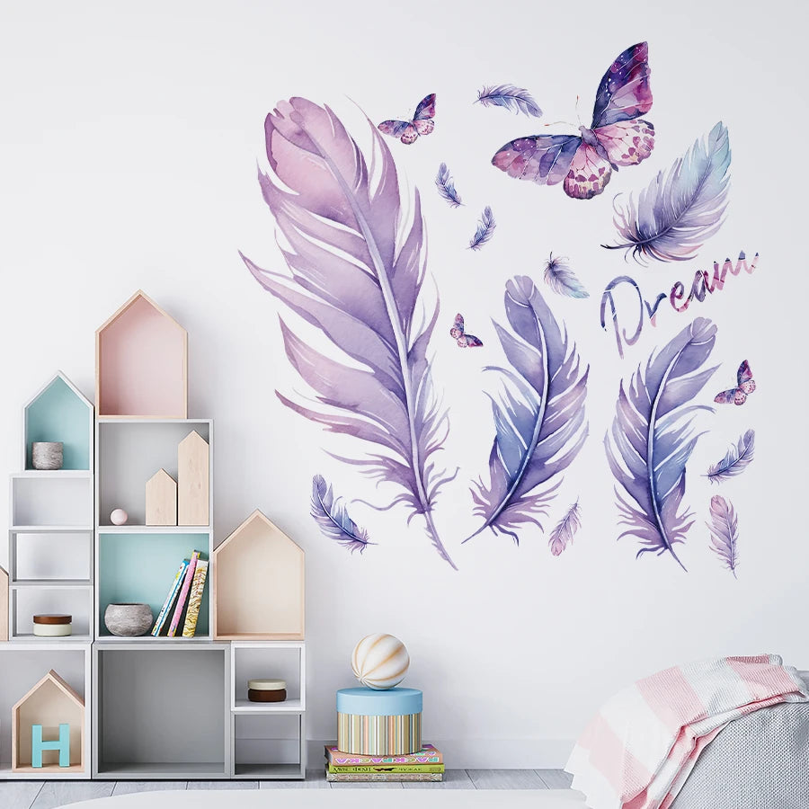 Dream Pursuer Purple Butterfly Wall Decal | Home Decor displayed in room decor by HomeDecorDecals.