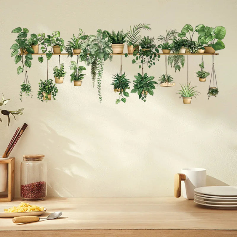 Detailed look at Flower Shelf Wall Sticker | Home Decor by HomeDecorDecals.