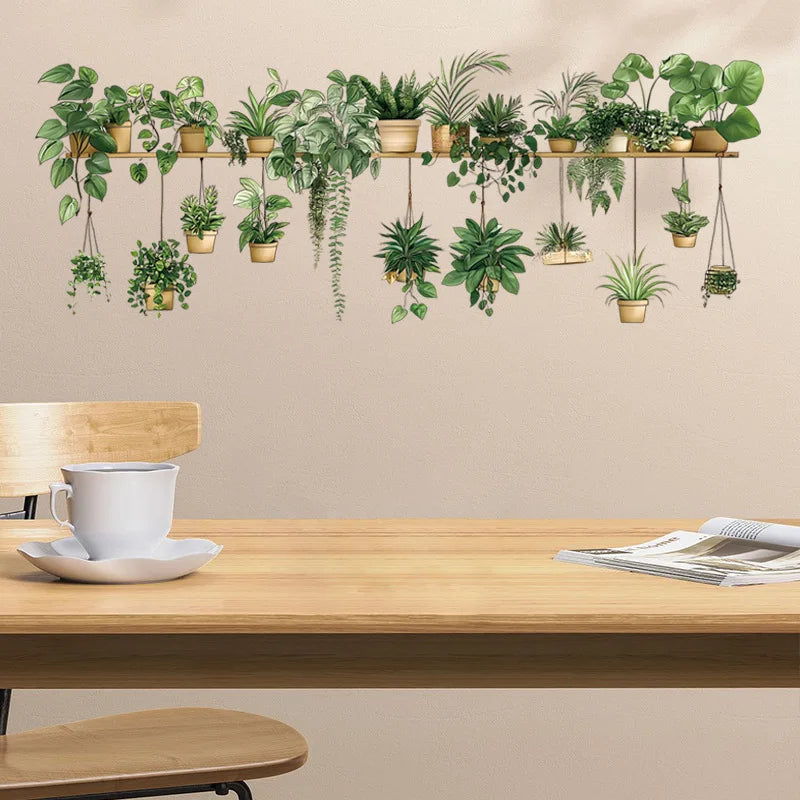 Alternative angle of Flower Shelf Wall Sticker | Home Decor by HomeDecorDecals.