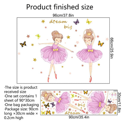 Flowers Butterfly and Girl Decal | Kids Room Decor removable peel and stick wall decal by HomeDecorDecals