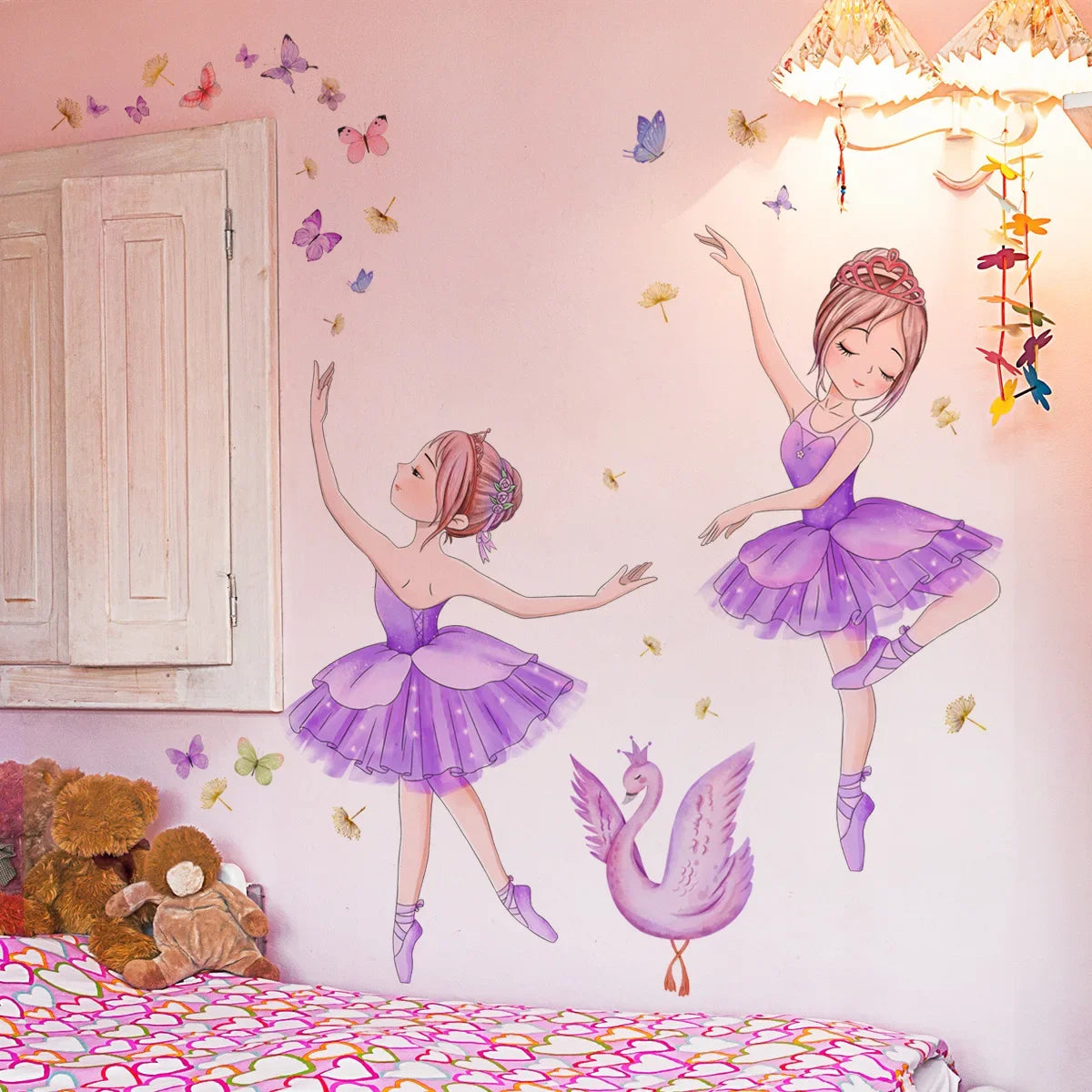 Flowers Butterfly and Girl Wall Decal | Kids Room Decor by HomeDecorDecals.