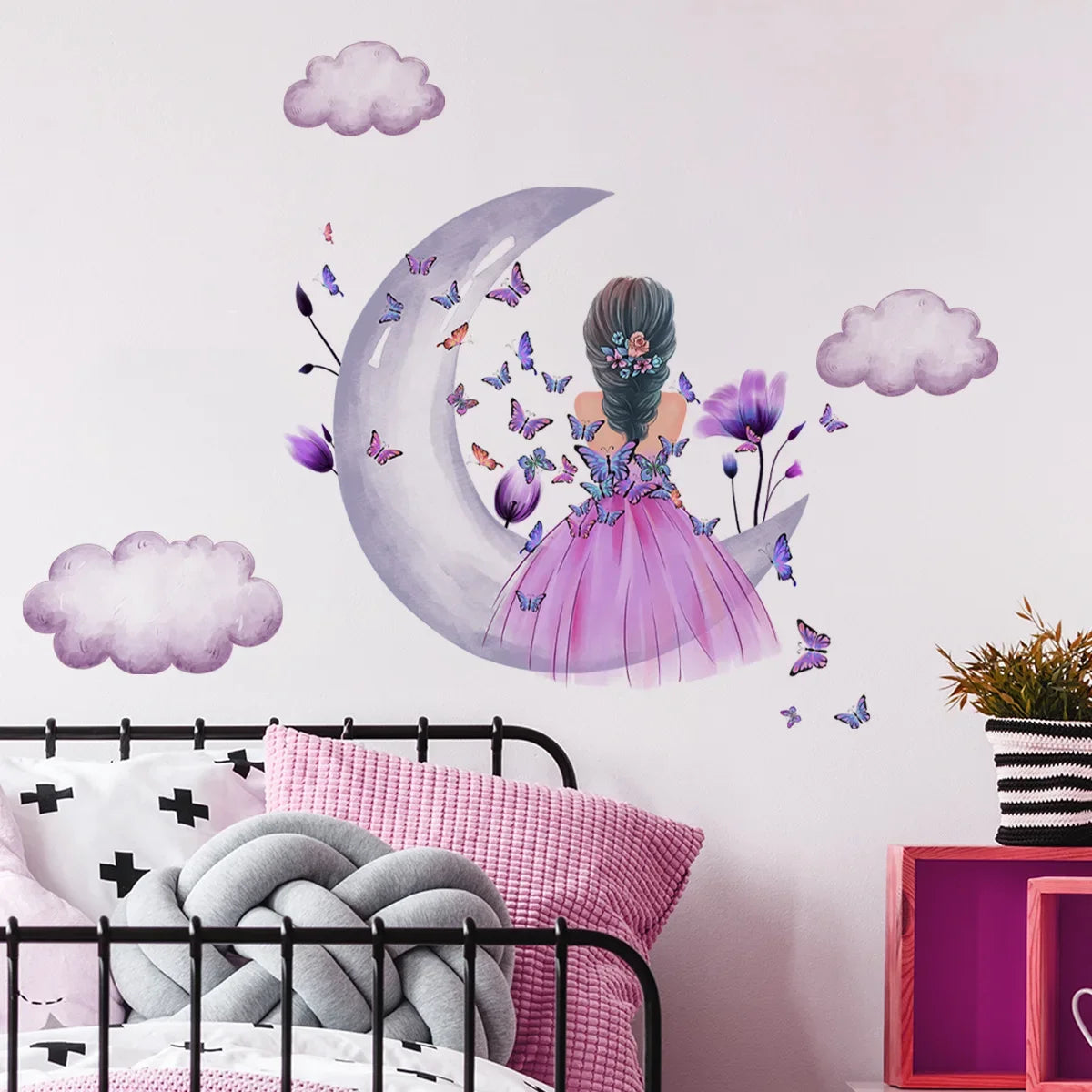 Flowers Butterfly and Girl Wall Decal | Kids Room Decor home decor design by HomeDecorDecals