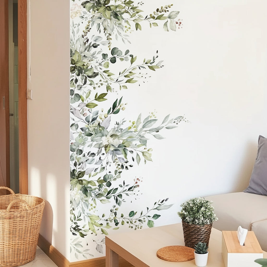 Green Plant Flower and Leaf Wall Decal | Home Decor by HomeDecorDecals.