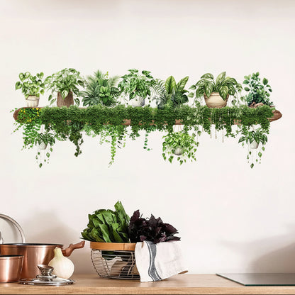 Green Plant Hanging Basket Wall Decal | Home Decor by HomeDecorDecals.
