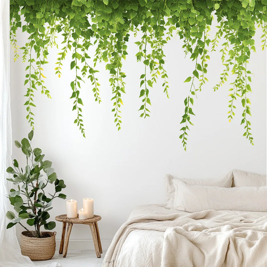 Green Plant Vine Strip Wall Decal | Home Decor removable peel and stick wall decal by HomeDecorDecals.