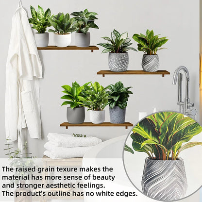 Green Plants Potted 3D Wall Decal | Home Decor design details by HomeDecorDecals.