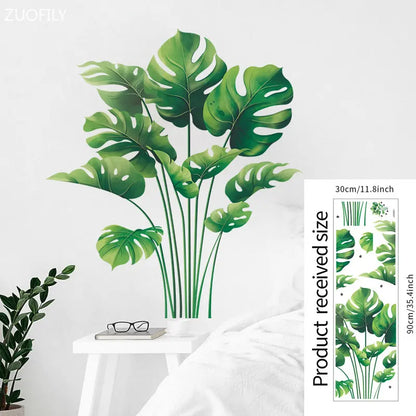 Green leafy plant wall decal | Home Decor decorative wall feature by HomeDecorDecals.