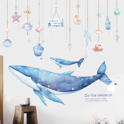 Cartoon Dreamland Wall Sticker for Kids rooms Nursery Wall Decor Vinyl Tile Stickers Waterproof Whale Wall Decals Home Decor-HomeDecorDecals_com