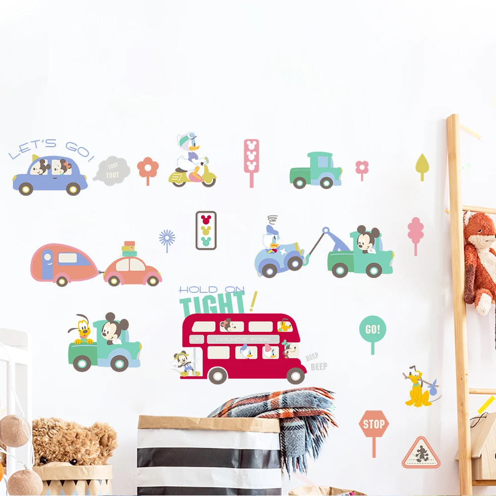 Cartoon car road track creative wall sticker for kids rooms nursery children's room decor on the wall car murals Child gift-HomeDecorDecals_com