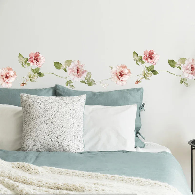 Close-up view of New Style Flowers Vine Wall Decal | Home Decor by HomeDecorDecals.