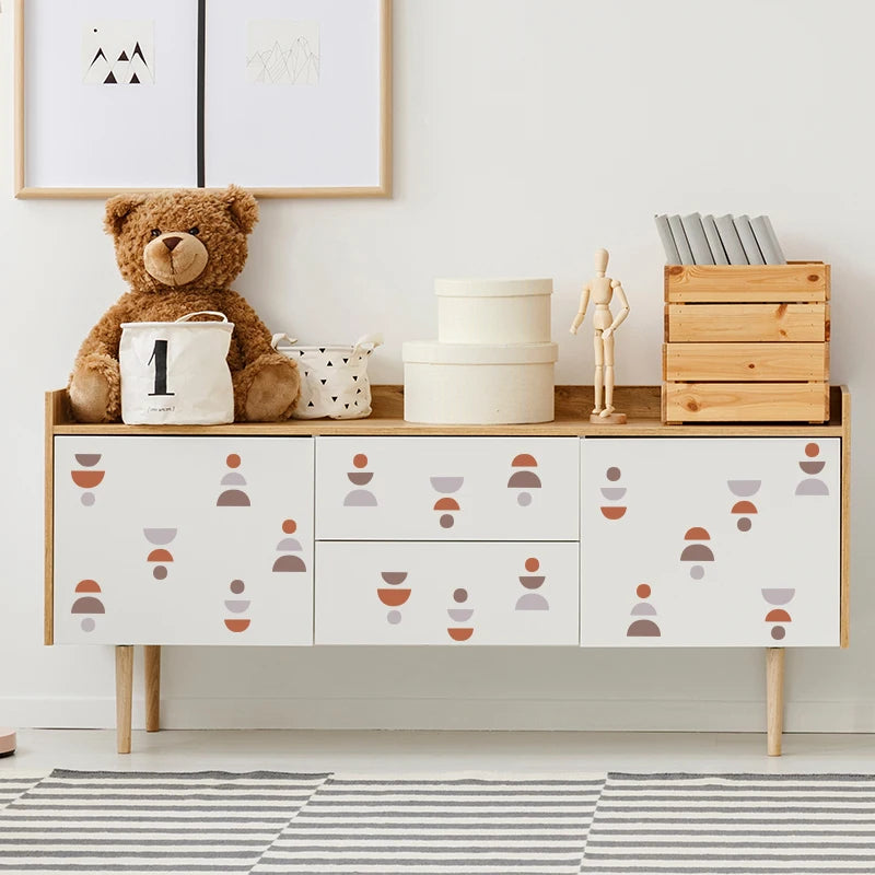 20pcs/set Boho Style Wall Stickers Minimalist Geometric Wall Art Decals Removable Nursery Stickers for Kids Room circle pattern-HomeDecorDecals_com