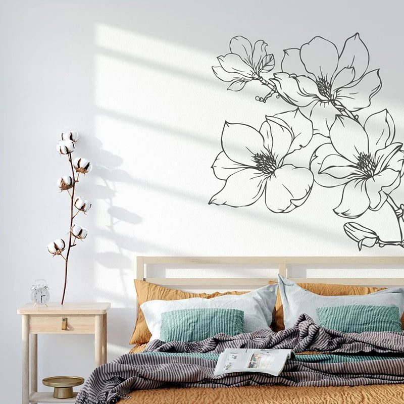 Beauty Flower Plant Wall Decal Bathroom Bedroom Nature Flora Tree Wall Sticker Living Room Kids Room Home Decor-HomeDecorDecals_com