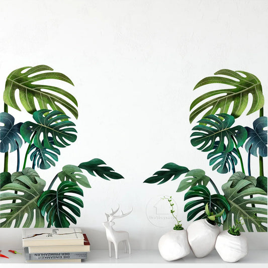 Nordic Green Leaf Wall Decal | Home Decor removable peel and stick wall decal by HomeDecorDecals.