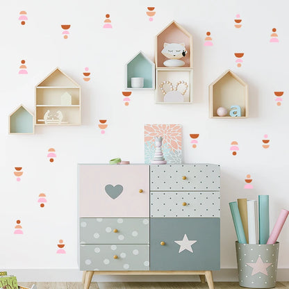 20pcs/set Boho Style Wall Stickers Minimalist Geometric Wall Art Decals Removable Nursery Stickers for Kids Room circle pattern-HomeDecorDecals_com