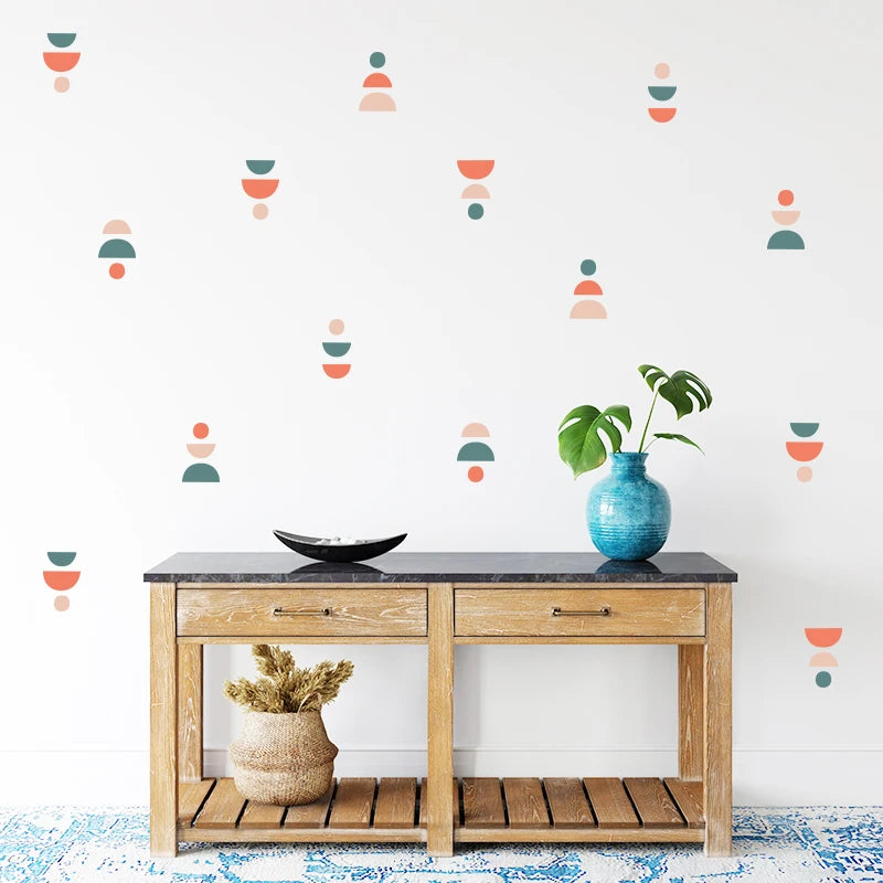 20pcs/set Boho Style Wall Stickers Minimalist Geometric Wall Art Decals Removable Nursery Stickers for Kids Room circle pattern-HomeDecorDecals_com