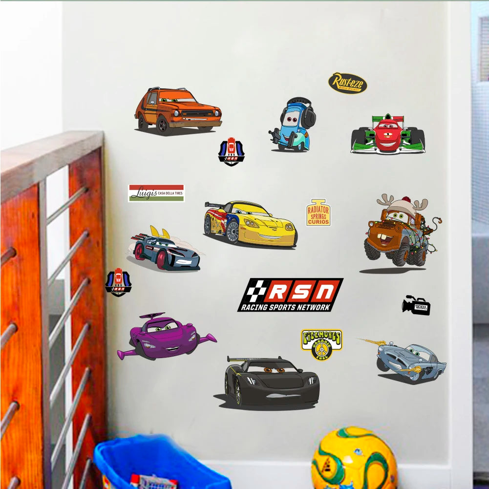 Cartoon car road track creative wall sticker for kids rooms nursery children's room decor on the wall car murals Child gift-HomeDecorDecals_com