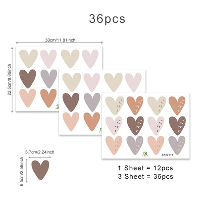 Close-up view of Heart Shape Boho Style Wall Decal | Home Decor by HomeDecorDecals.