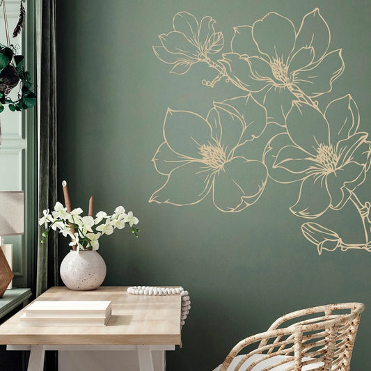 Beauty Flower Plant Wall Decal Bathroom Bedroom Nature Flora Tree Wall Sticker Living Room Kids Room Home Decor-HomeDecorDecals_com