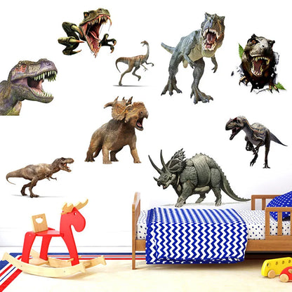 Horrible Dinosaur Wall Stickers for Boy Kids room Decor Tyrannosaurus PVC Tile Decals Removable Door Murals for Home Decoration-HomeDecorDecals_com