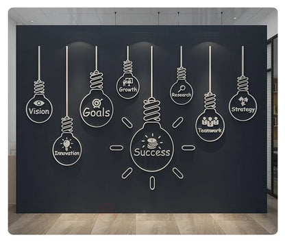 Office Wall Decor Painting 3D Stereo Acrylic Home Living Room Decor Wall Sticker Company Corporate Inspirational Wall Sticker-HomeDecorDecals_com