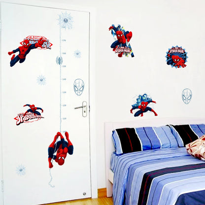 Spider Man height ruler Wall Sticker Creative Printed Superhero Spiderman Vinyl Wall Decal for Kids Room Bedroom Home Decor art-HomeDecorDecals_com