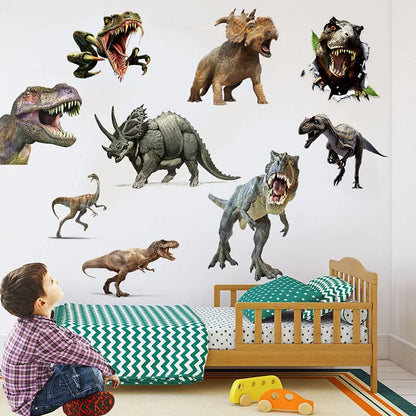 Horrible Dinosaur Wall Stickers for Boy Kids room Decor Tyrannosaurus PVC Tile Decals Removable Door Murals for Home Decoration-HomeDecorDecals_com