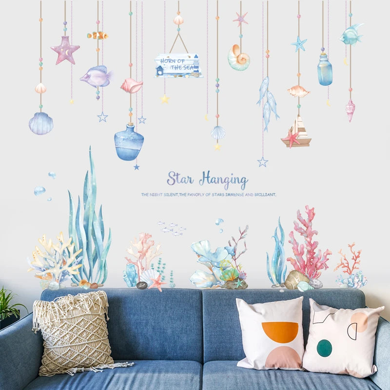 Cartoon Dreamland Wall Sticker for Kids rooms Nursery Wall Decor Vinyl Tile Stickers Waterproof Whale Wall Decals Home Decor-HomeDecorDecals_com