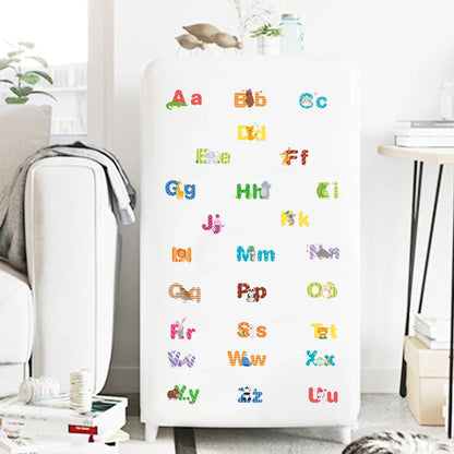 Cartoon wild jungle 26 letters alphabet animal wall stickers for rooms for kids home decoration children wall decal poster mural-HomeDecorDecals_com