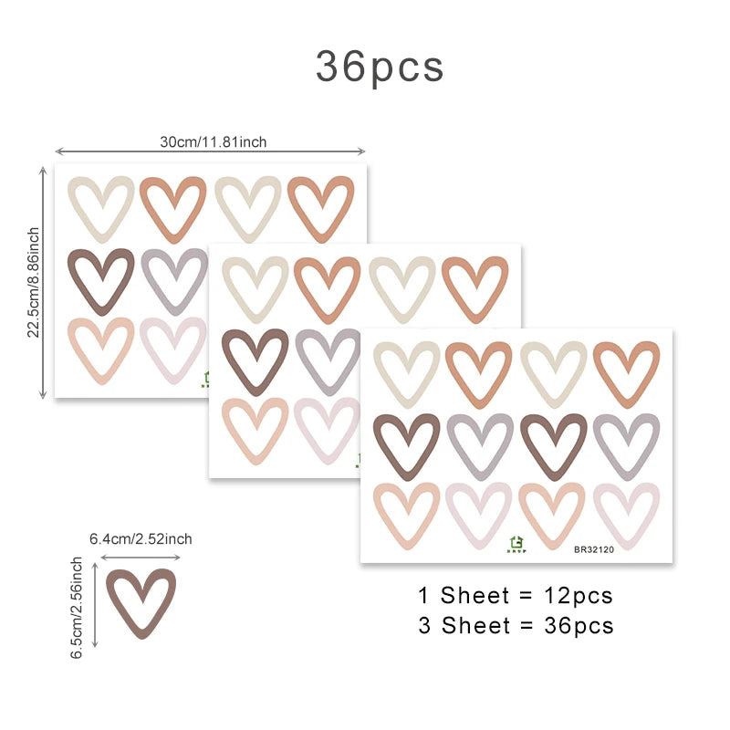 Detailed look at Heart Shape Boho Style Wall Decal | Home Decor by HomeDecorDecals.
