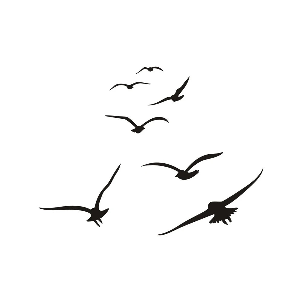 HonC A Flock Of Seabirds Wall Stickers Living Room Bedroom Home Background DIY Decoration Mural Art Decals Carved Wallpaper-HomeDecorDecals_com