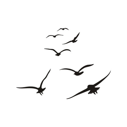 HonC A Flock Of Seabirds Wall Stickers Living Room Bedroom Home Background DIY Decoration Mural Art Decals Carved Wallpaper-HomeDecorDecals_com