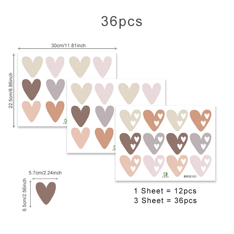 Heart Shape Boho Style Wall Decal | Home Decor removable peel and stick wall decal by HomeDecorDecals.